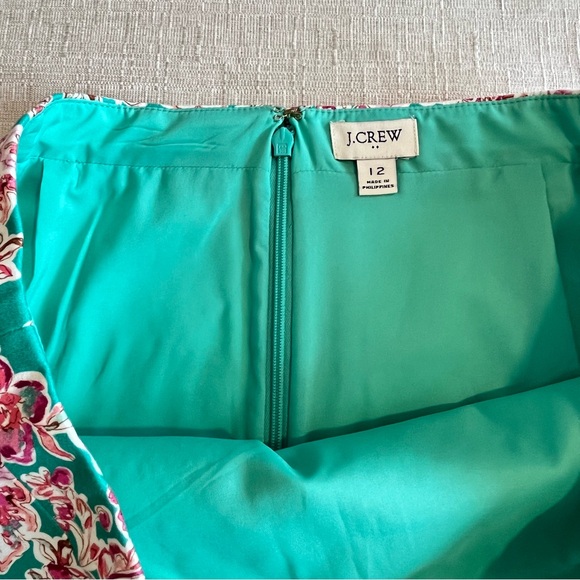 J Crew Factory Floral Printed Pencil Skirt Pink Sea Foam Summer 24 - Picture 10 of 16